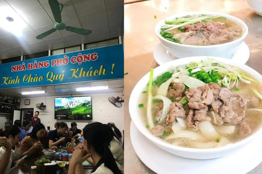 Phở Cộng Sầm Sơn – tô phở bò đậm đà, thơm ngon, tròn vị buổi sáng
